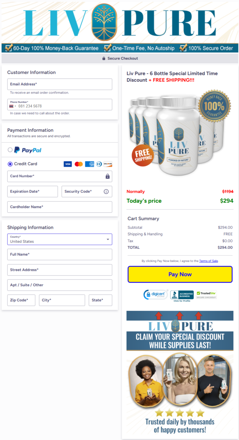 Liv Pure  Official Website Secure Order Page